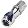 1/4" ID x 3/8" OD PTF LQ4 Chrome Plated Brass Valved Body - Blue (Insert Sold Separately)