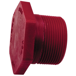 Chemtrol® Red Kynar® PVDF Schedule 80 Threaded Hex Plugs