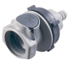 1/2" In-Line Hose Barb HFC 12 Series Polypropylene Bulkhead Panel Mount Coupling Body - Shutoff (Insert Sold Separately)