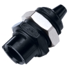 1/8" Hose Barb Acetal Black Panel Mount Coupling Body - Straight Thru (Insert Sold Separately)