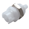 1/8" Hose Barb Polypropylene Panel Mount Coupling Body - Straight Thru (Insert Sold Separately)