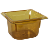 1.6 Quart Amber Polycarbonate High Temperature 1/6 Food Pan