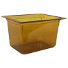 11 Quart Amber Polycarbonate High Temperature 1/2 Food Pan