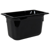 3.8 Quart Black Polycarbonate High Temperature 1/4 Food Pan