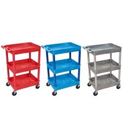 Luxor 3 Shelf Tub Carts (300 lbs. Capacity)