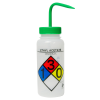 500mL (16 oz.) Scienceware® Ethyl Acetate Wide Mouth Safety-Labeled Wash Bottle with Green Dispensing Nozzle