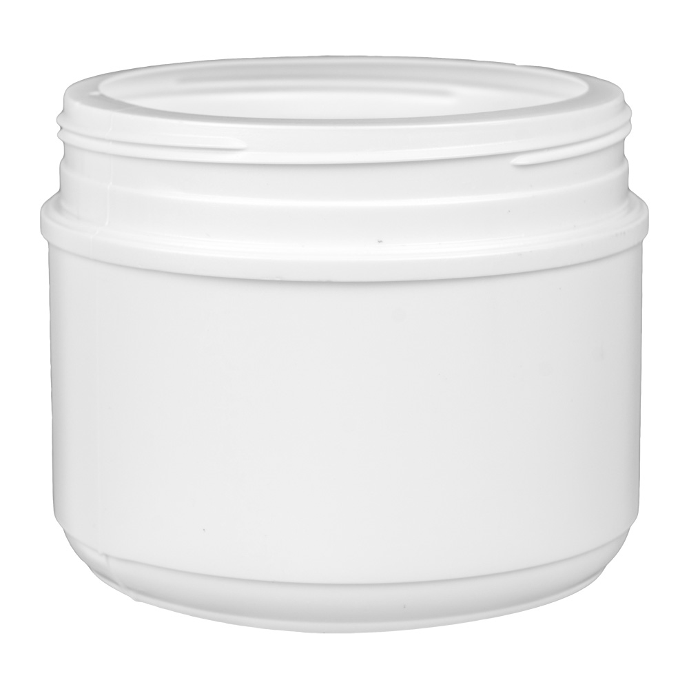 12 oz. White HDPE Plastic Wide-Mouth Jar (120-400)