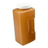 2000mL Amber HDPE Kartell Square Bottle with 75mm Cap