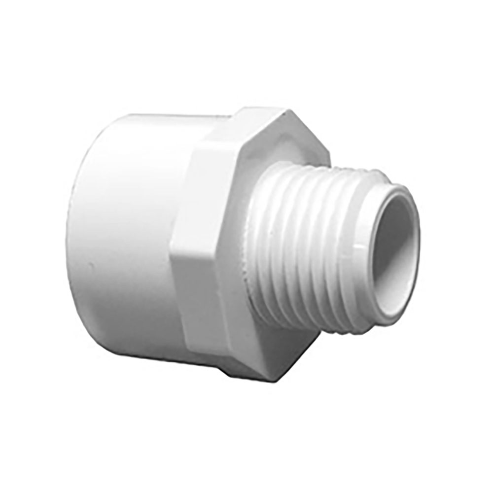 1 2 Mnpt X 3 4 Fnpt Schedule 40 White Pvc Threaded Reducing Adapter U S Plastic Corp