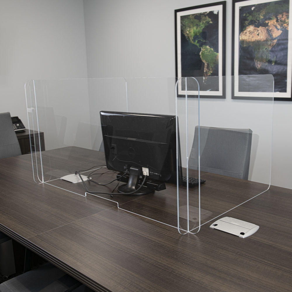 48" L x 30" W x 24" Hgt. Tamco® Clear Acrylic Office Partition Desktop