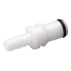 1/4" White Acetal BreakAway™ Series In-Line Hose Barb Insert - Straight Thru (Body Sold Separately)