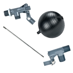 Heavy Duty PVC Float Valves, Rods & Float Balls