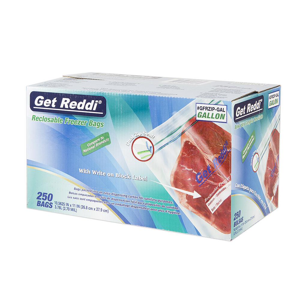 4セットGet Reddi Freezer Food Storage Bags， 8 lb， 27 x 37