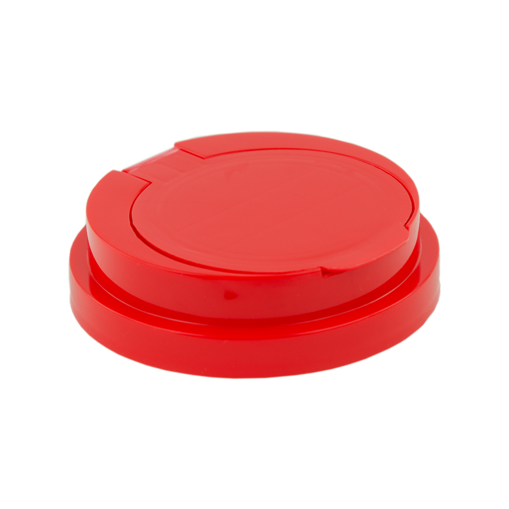 83mm Snap Top Cap for Towel Wipe Canister- Red | U.S. Plastic Corp.