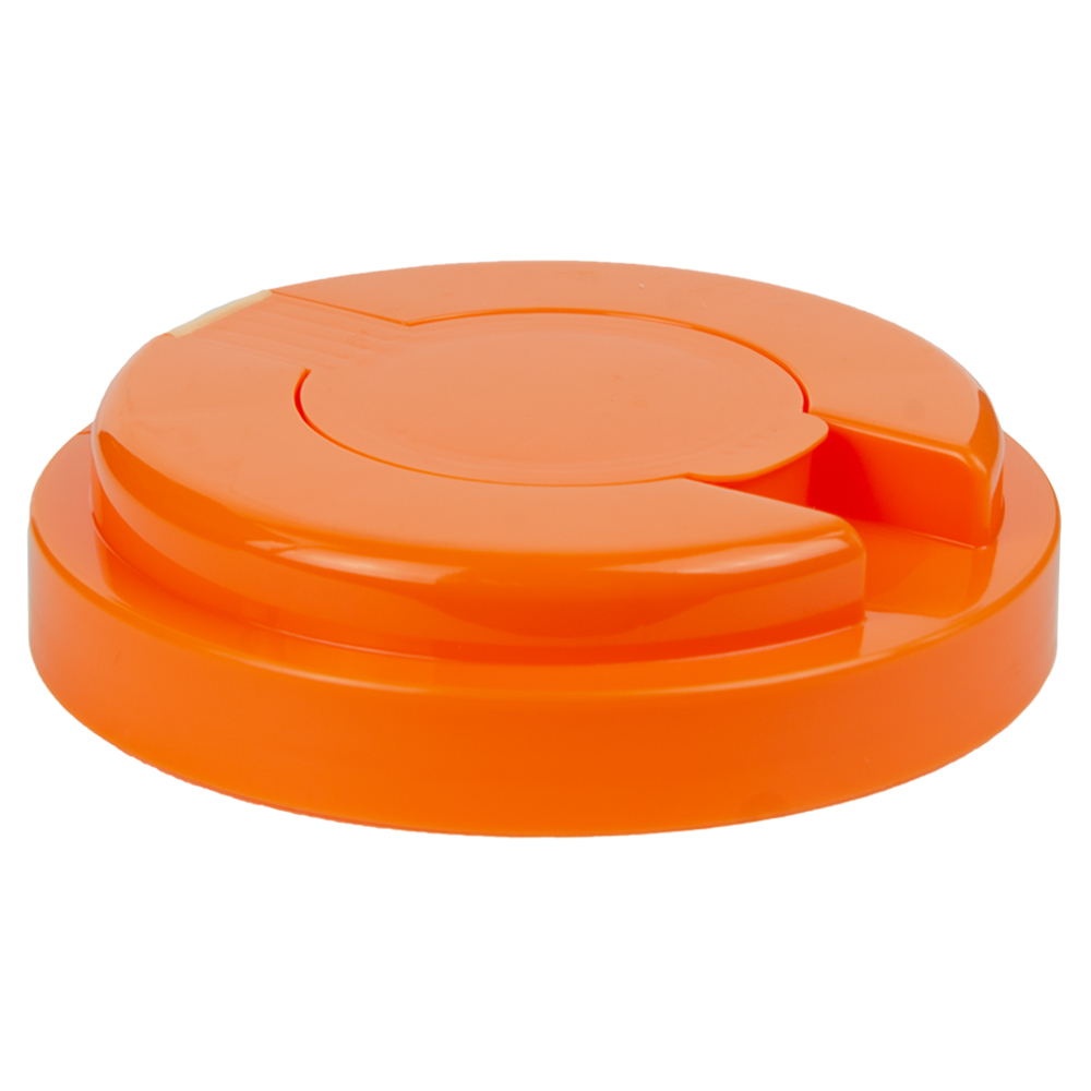 120mm Snap Top Cap for Towel Wipe Canister- Orange | U.S. Plastic Corp.