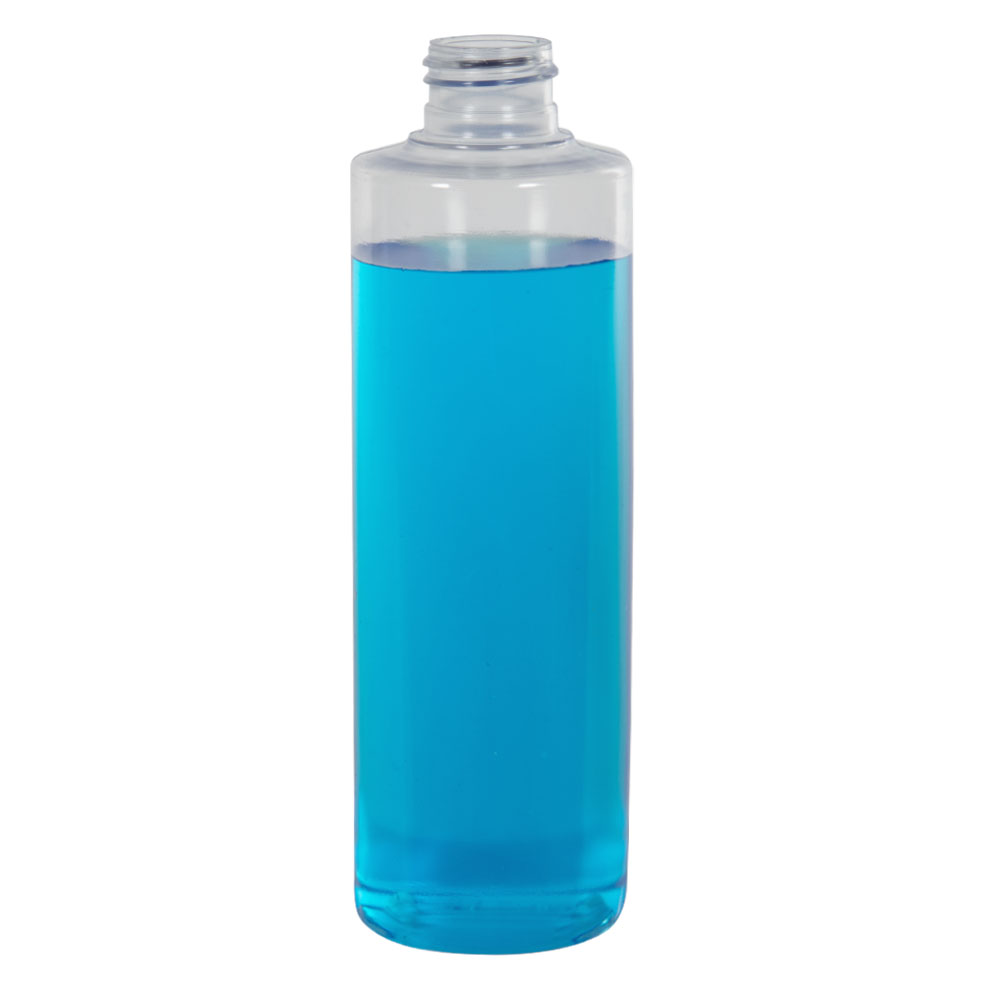 8 oz. Clear PVC Cylindrical Bottle with 24/410 Neck (Cap Sold ...