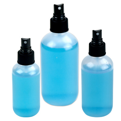 Boston Round Spray Bottles with Finger Sprayers