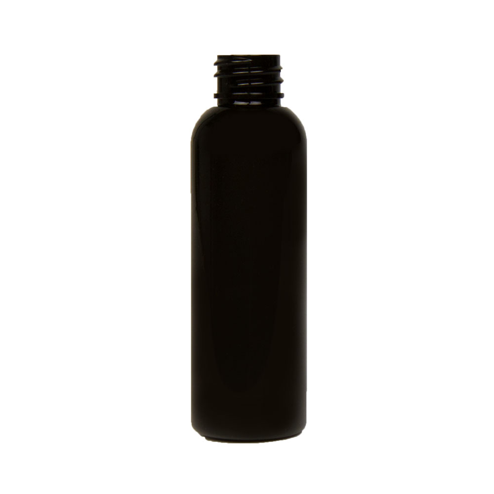 2 oz. Black PET Cosmo Round Bottle with 20/410 Neck (Cap Sold ...