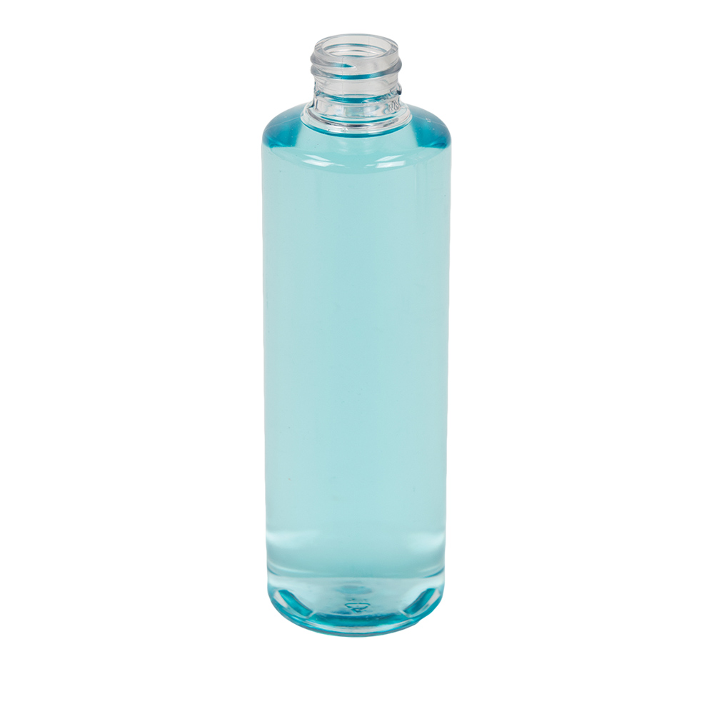 8 oz. Clear PET Cylindrical Bottle with 24/410 Neck (Caps sold ...