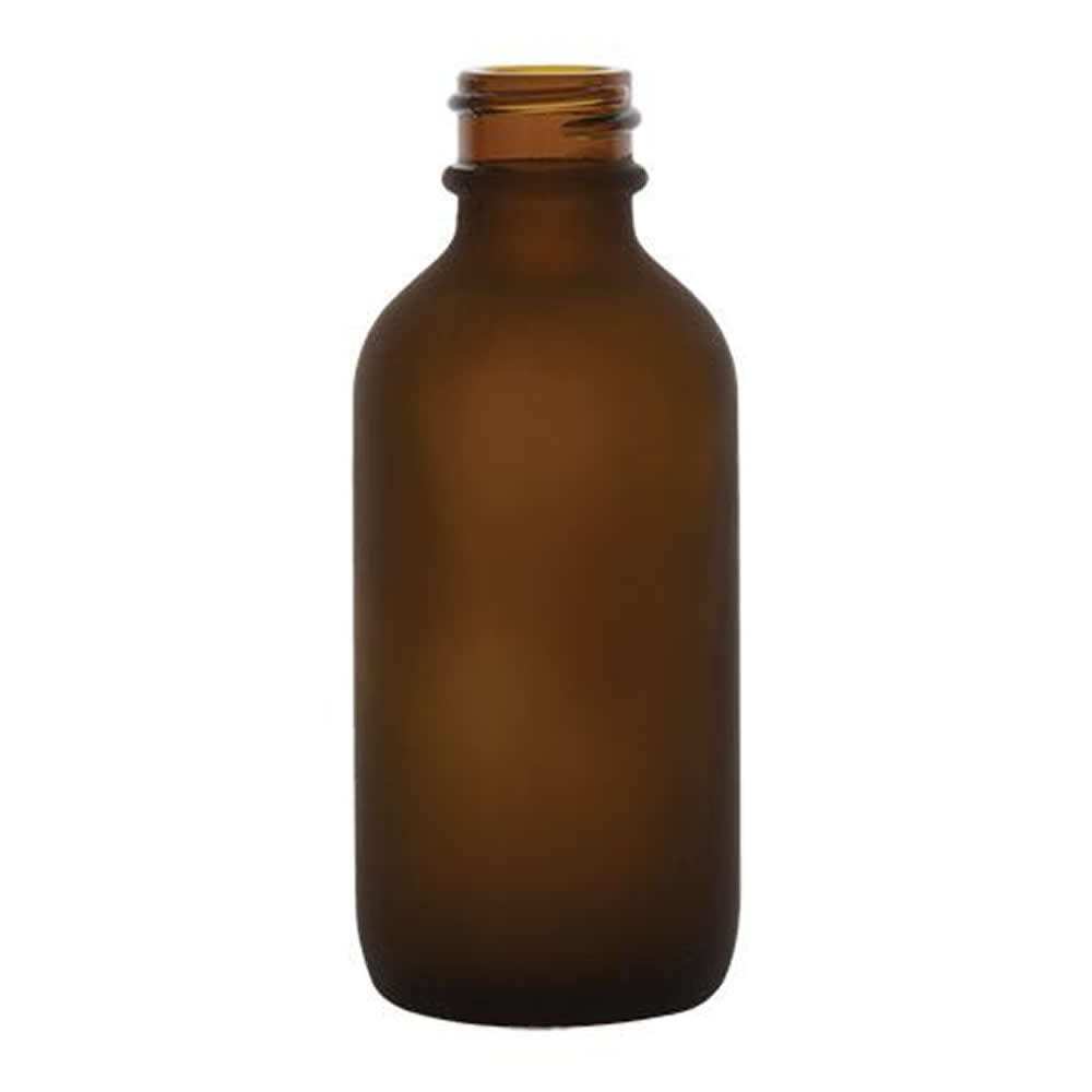 2 Oz Amber Frosted Glass Boston Round Bottle With 20400 Neck Cap Sold Separately Us