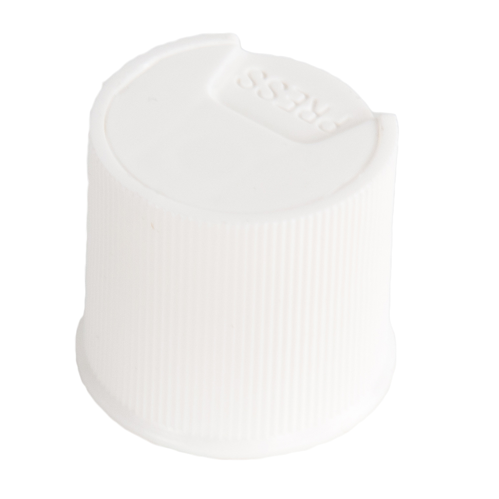 White Ribbed Disc Top Cap with 24/410 Neck | U.S. Plastic Corp.