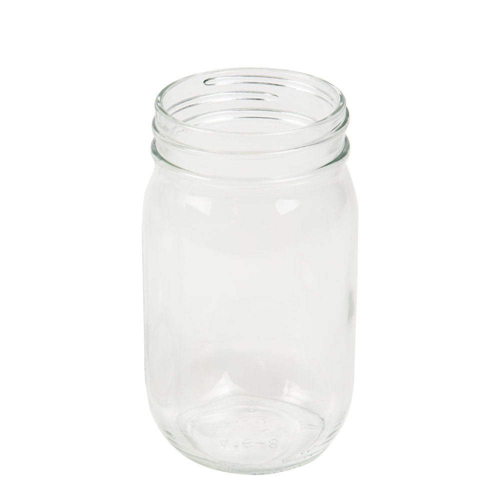 16 oz. Glass Round Canning Jar with 70G-450 Neck - Case of 12 (Cap Sold ...