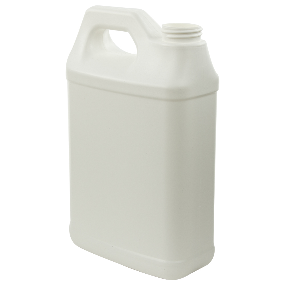 64 oz. White Fluorinated HDPE F-Style Jug with 38/400 Neck (Cap Sold ...