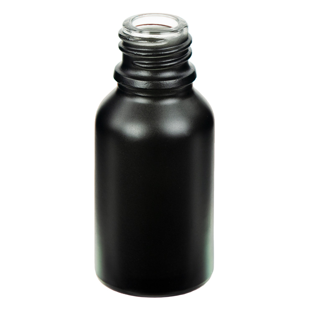 15mL Matte Black E-Liquid Boston Round Glass Bottle with 18/415 Neck