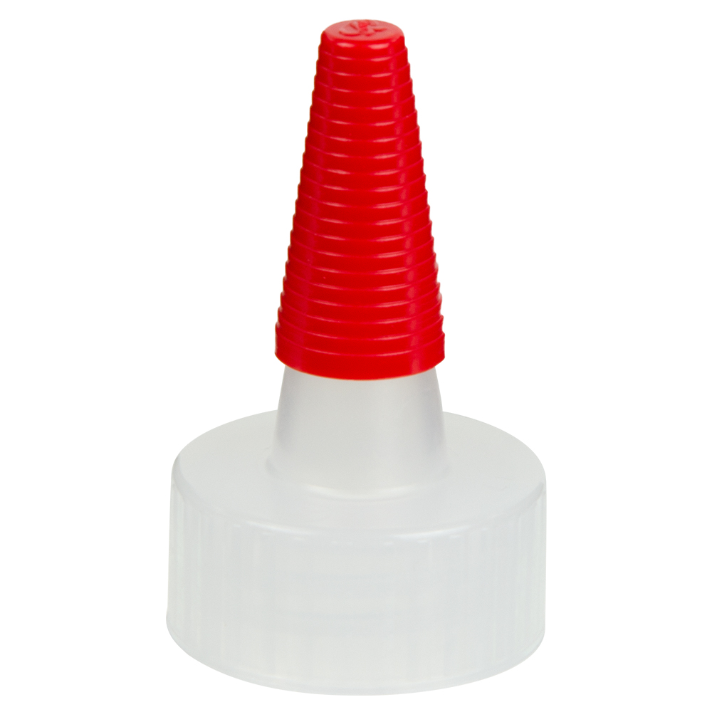 Natural Yorker Spout Cap with Long Red Tip | U.S. Plastic Corp.