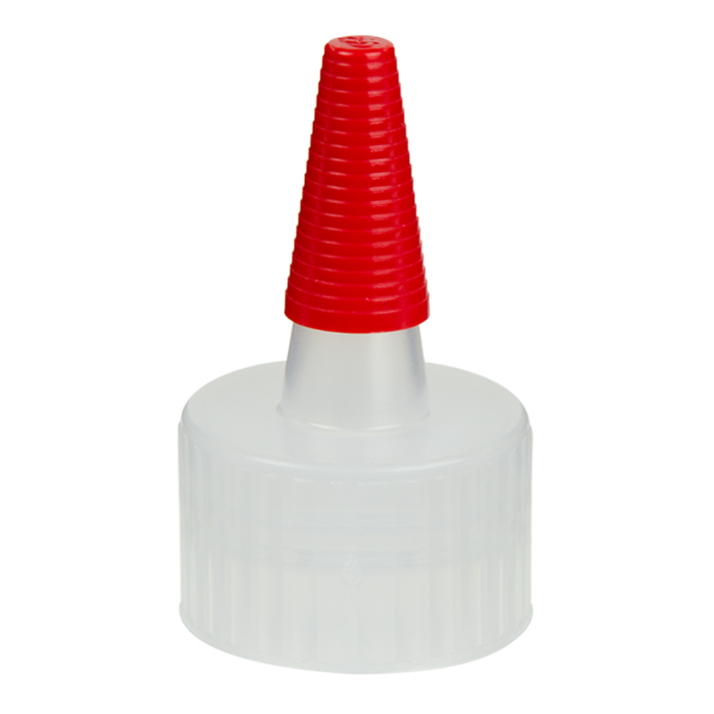 28 410 Natural Yorker Spout Cap With Long Red Tip 