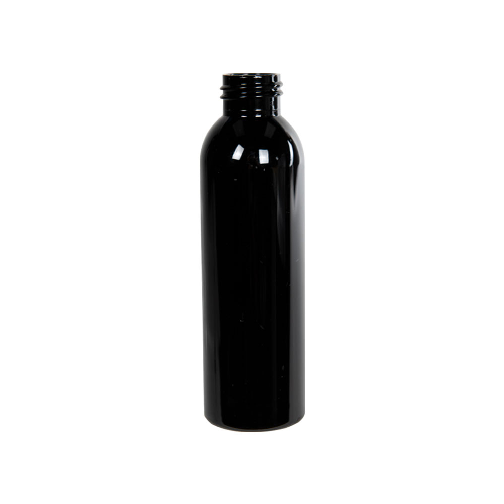 4 oz. Black PET Cosmo Round Bottle with 24/410 Neck (Cap Sold ...