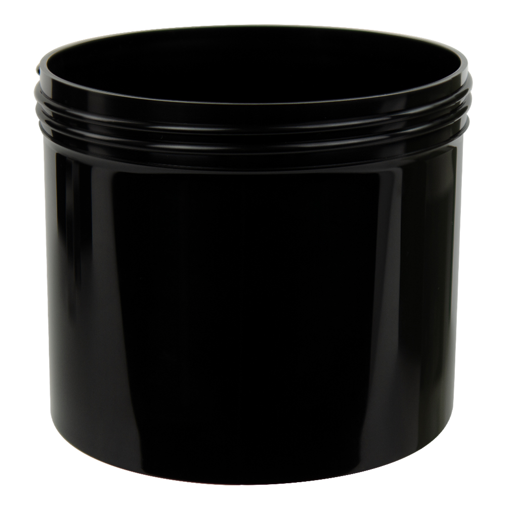 32 oz. Black Polypropylene Straight-Sided Round Jar with 120/400 Neck ...