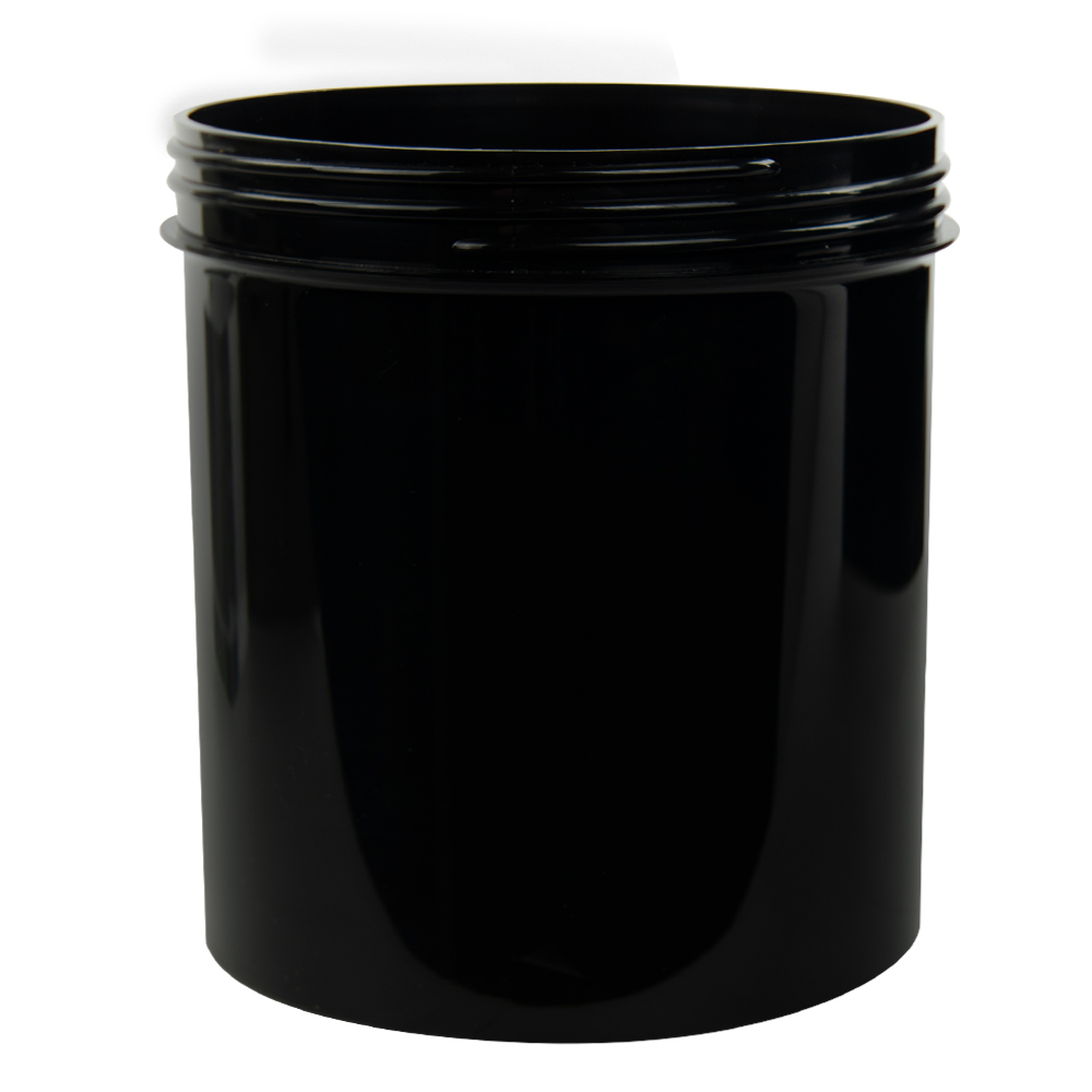 40 oz. Black Polypropylene Straight-Sided Round Jar with 120/400 Neck ...