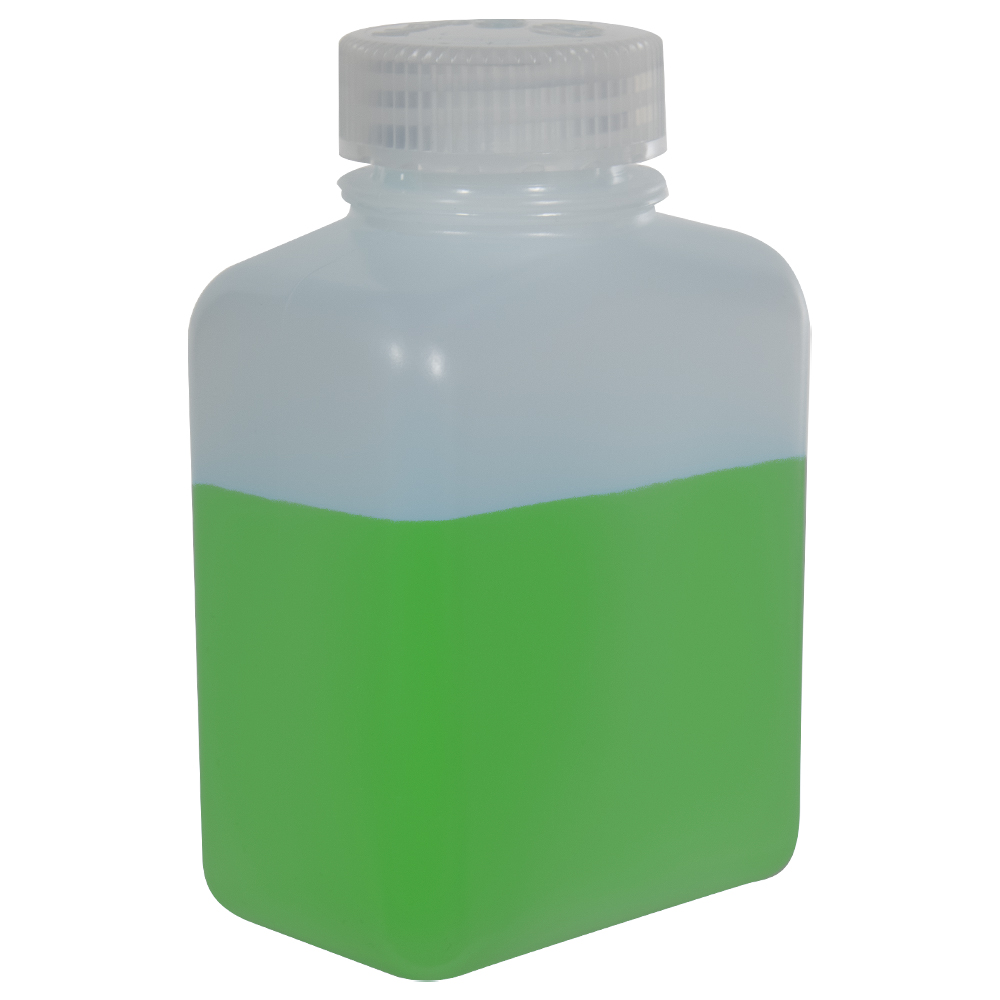 8 oz./250mL Nalgene™ HDPE Rectangular Bottle with 38mm Cap U.S