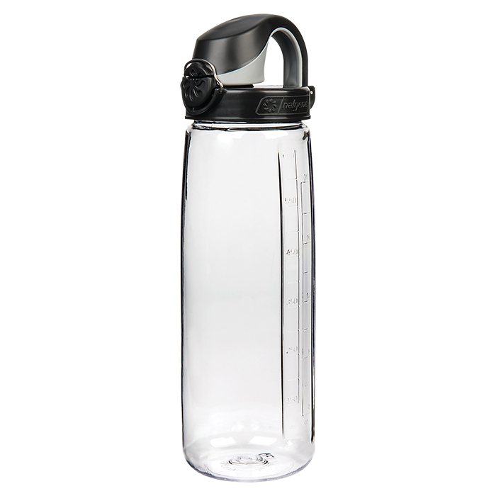 24 oz. Clear Nalgene® On The Fly Sustain Water Bottle with Black & Gray ...