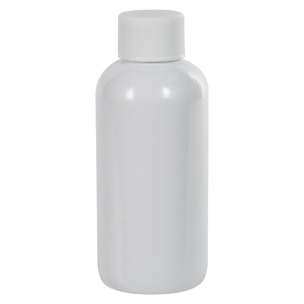 4 Oz. White PET Traditional Boston Round Bottle With 24/410 White ...