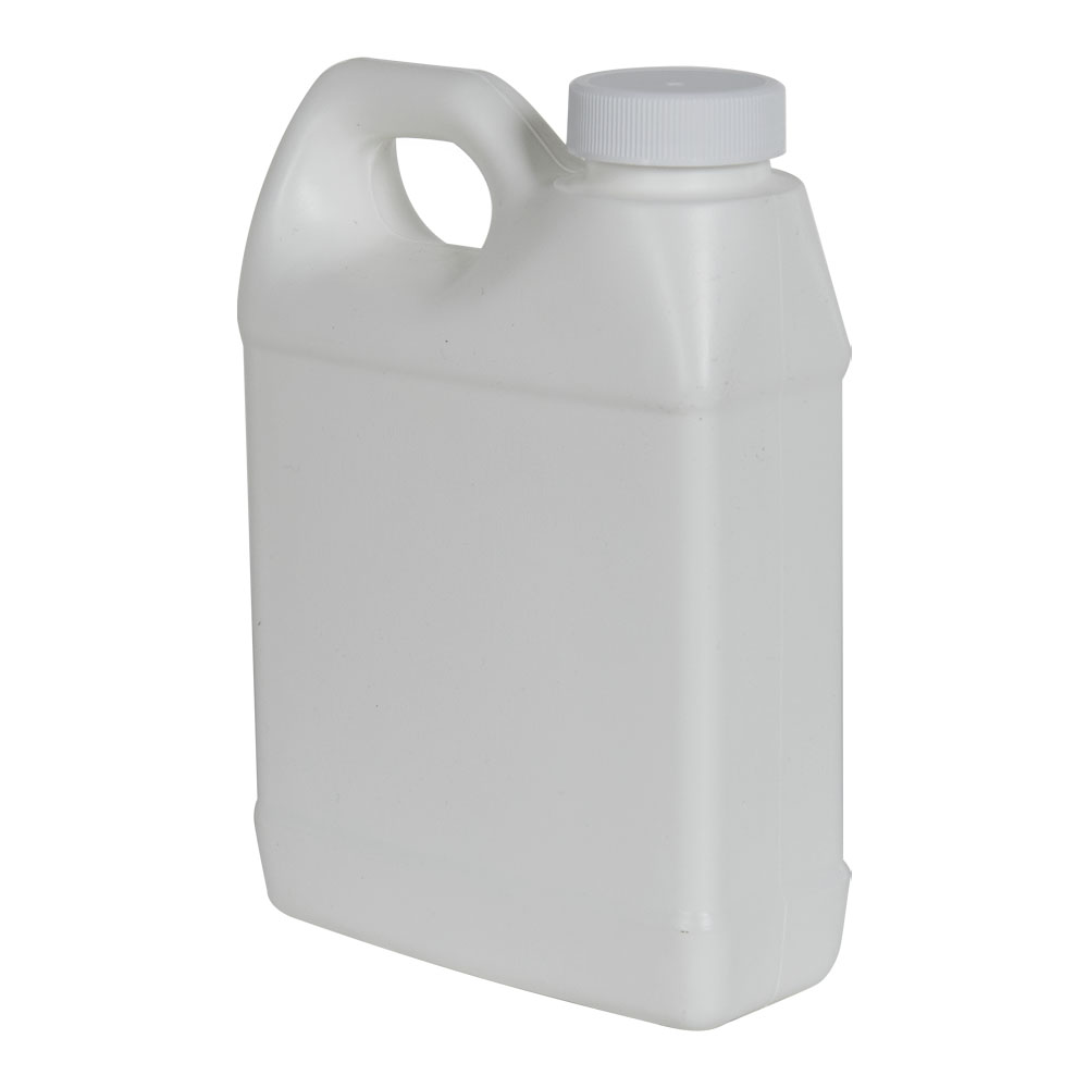 16 oz. White Level 5 Fluorinated HDPE F-Style Jug with 33/400 White ...