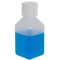 8 oz./250mL Nalgene™ Narrow Mouth Polypropylene Square Bottle with 38/430 Cap