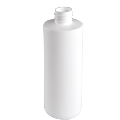 8 oz. White HDPE Cylinder Round Bottom Bottle with 24/410 Neck (Cap ...