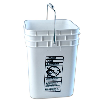 4 Gallon White HDPE Square Bucket (Lid Sold Separately)