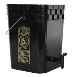 Premium Black 4 Gallon Tamco ® Modified Square Bucket with Spigot