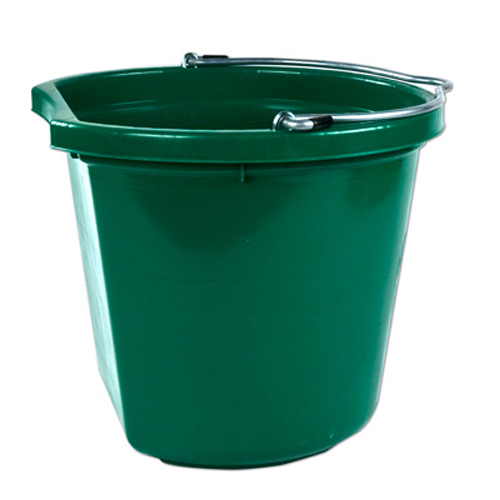 14 Quart Green Flat Back Bucket | U.S. Plastic Corp.