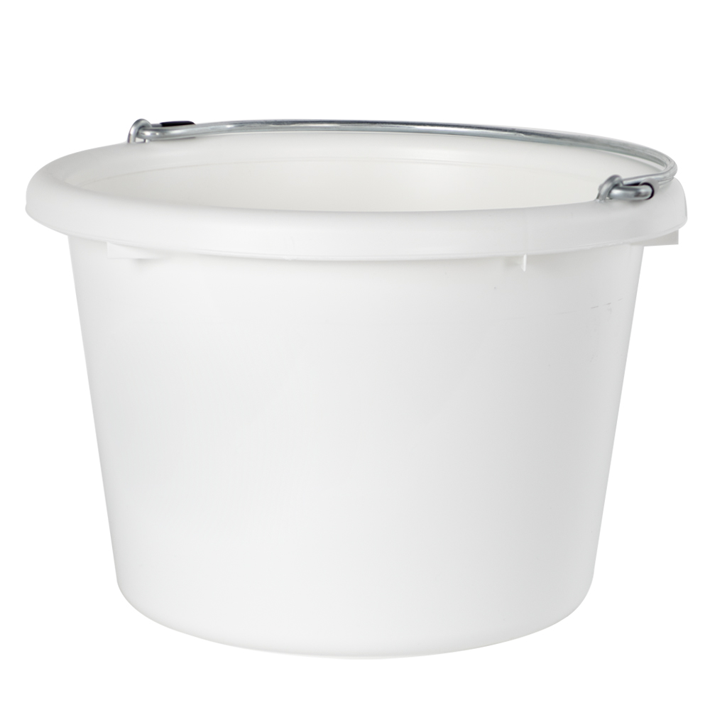 8 Quart White Molded Rubber-Polyethylene Pail | U.S. Plastic Corp.