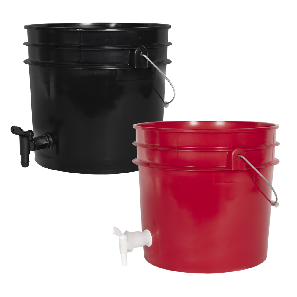 Tamco® Modified Premium 31/2 Gallon Round Buckets with Spigots U.S