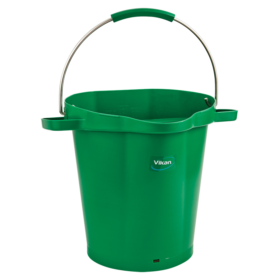 5.28 Gallon Vikan® Green Polypropylene Bucket | U.S. Plastic Corp.