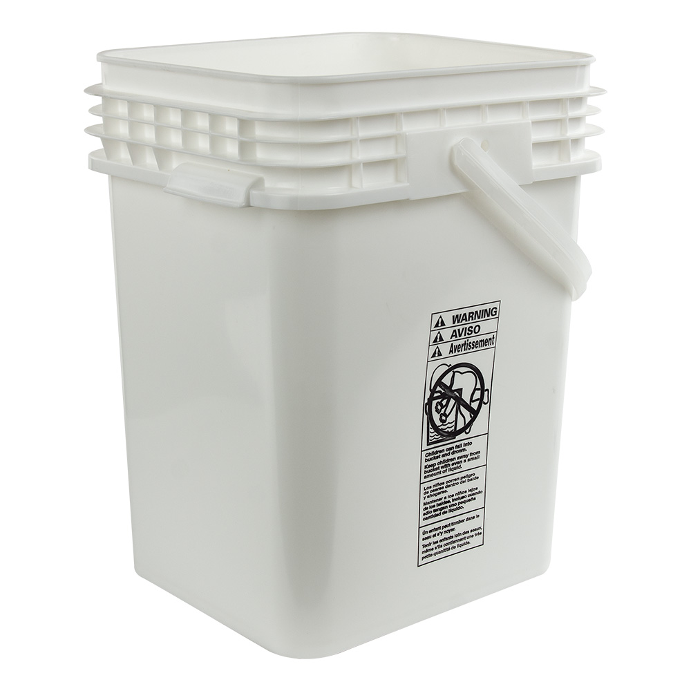 5 Gallon White Life Latch® Square Pail | U.S. Plastic Corp.