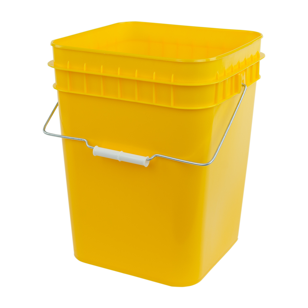 Economy Yellow 4 Gallon Square Bucket | U.S. Plastic Corp.