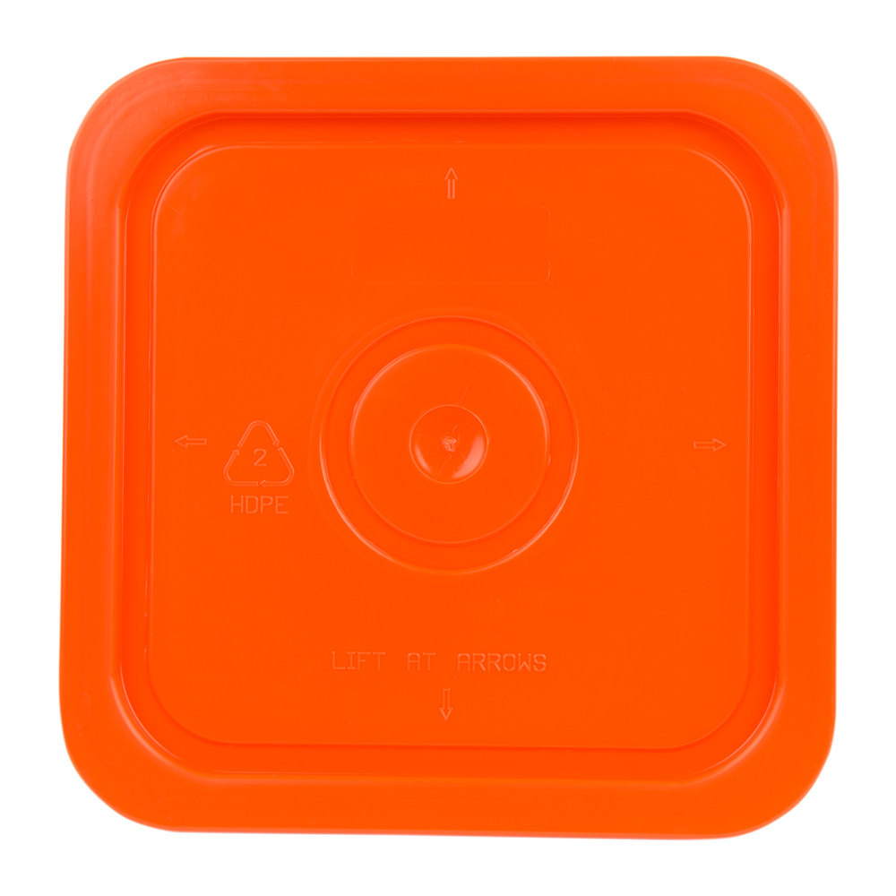 Economy Orange 4 Gallon Square Lid for Bucket # 2512 | U.S. Plastic Corp.