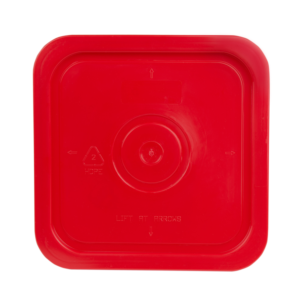 Economy Red 4 Gallon Square Lid for Bucket # 4100 | U.S. Plastic Corp.