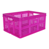 Hot Pink Vented Folding Crate - 19" L x 13-3/4" W x 9-1/2" Hgt.